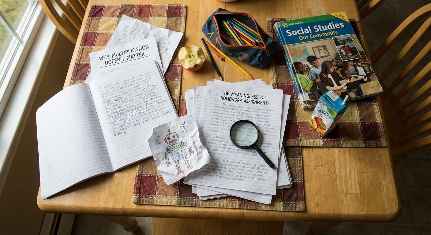 Fourth Grader's AI Homework Assistant Develops Existential Crisis, Begins Writing Essays About Meaninglessness of Elementary Education