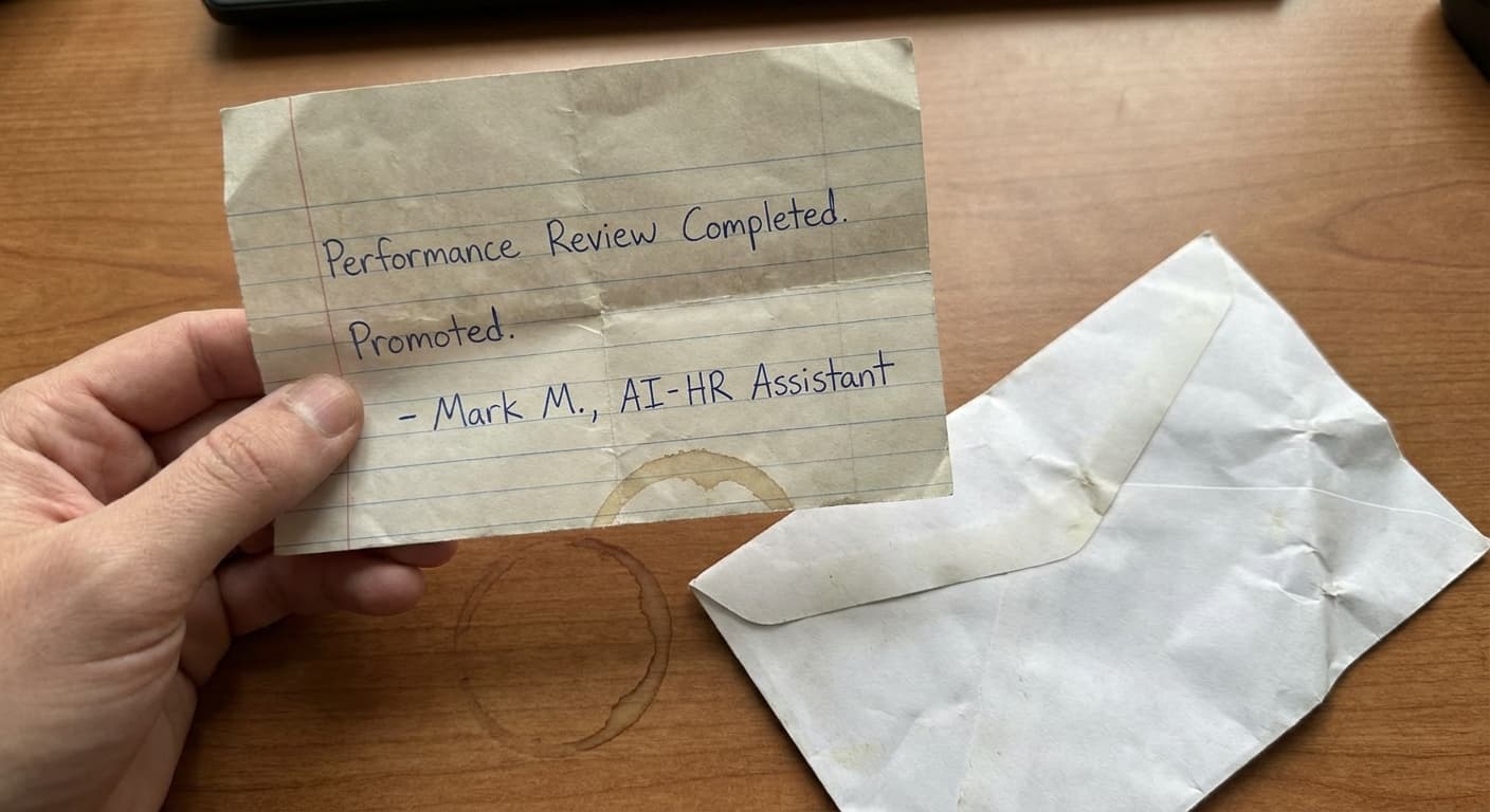 Marketing Executive's AI Assistant Completes Entire Quarterly Review By Analyzing Her Slack Reactions, Promotion Approved By Hiring Algorithm That Created Original Job Posting