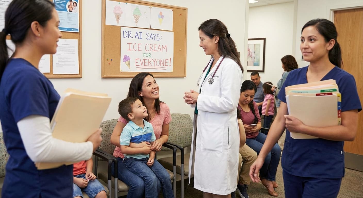 Pediatrician's AI Diagnostic Assistant Keeps Recommending Ice Cream For All Childhood Ailments, Parents Report Miraculous Recovery Rates