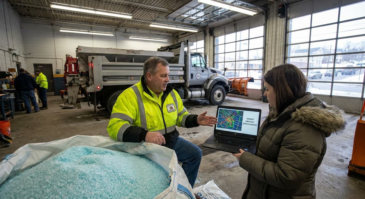City of Utica Replaces All Road Salt With AI-Powered 'Smart Crystals' That Melt Snow Based on Traffic Patterns